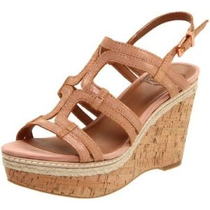 Lucky Brand Tan Cork Keena Wedges Wedges